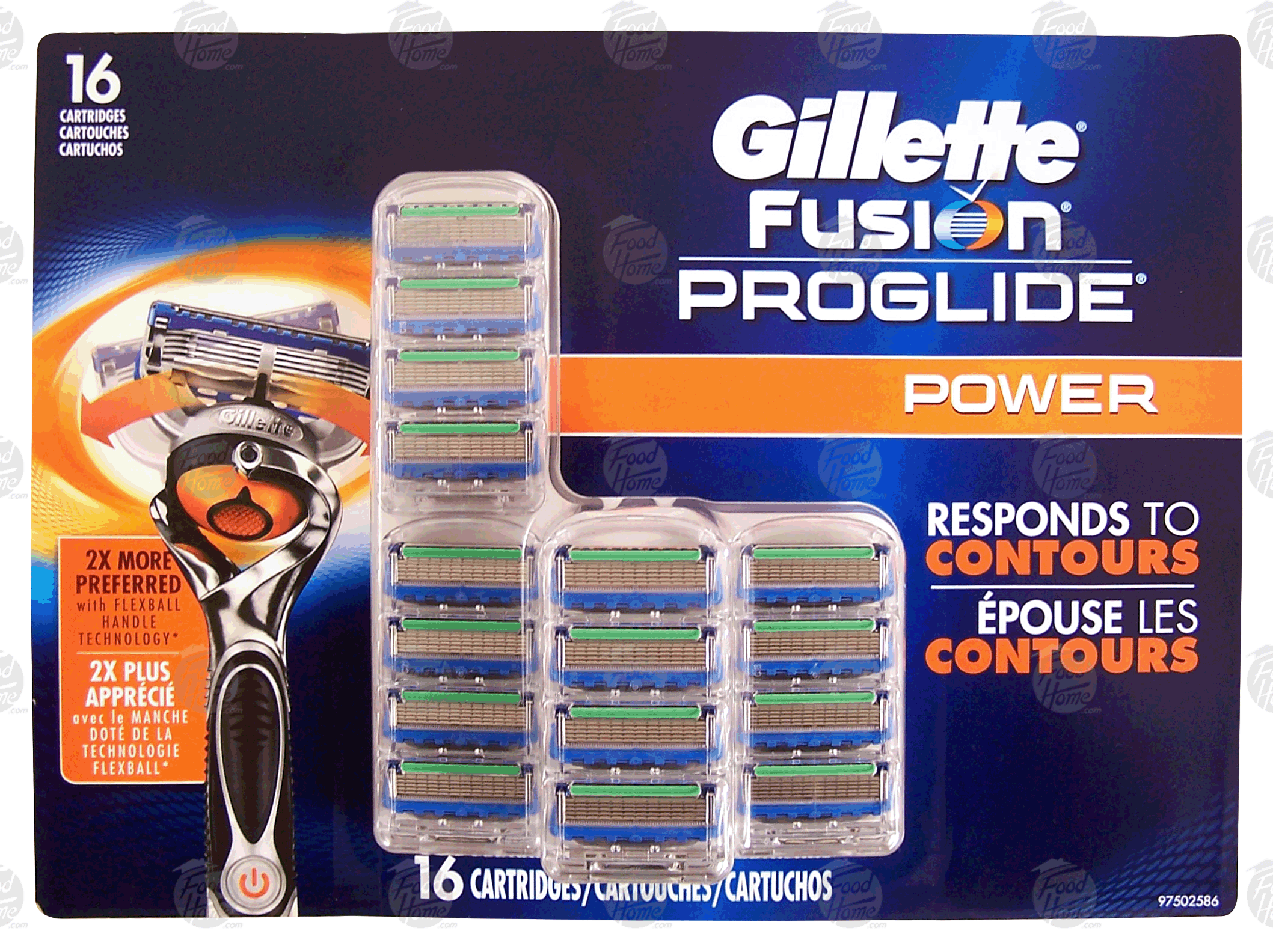 Gillette Fusion Proglide Power; shaving cartridge refill blades Full-Size Picture